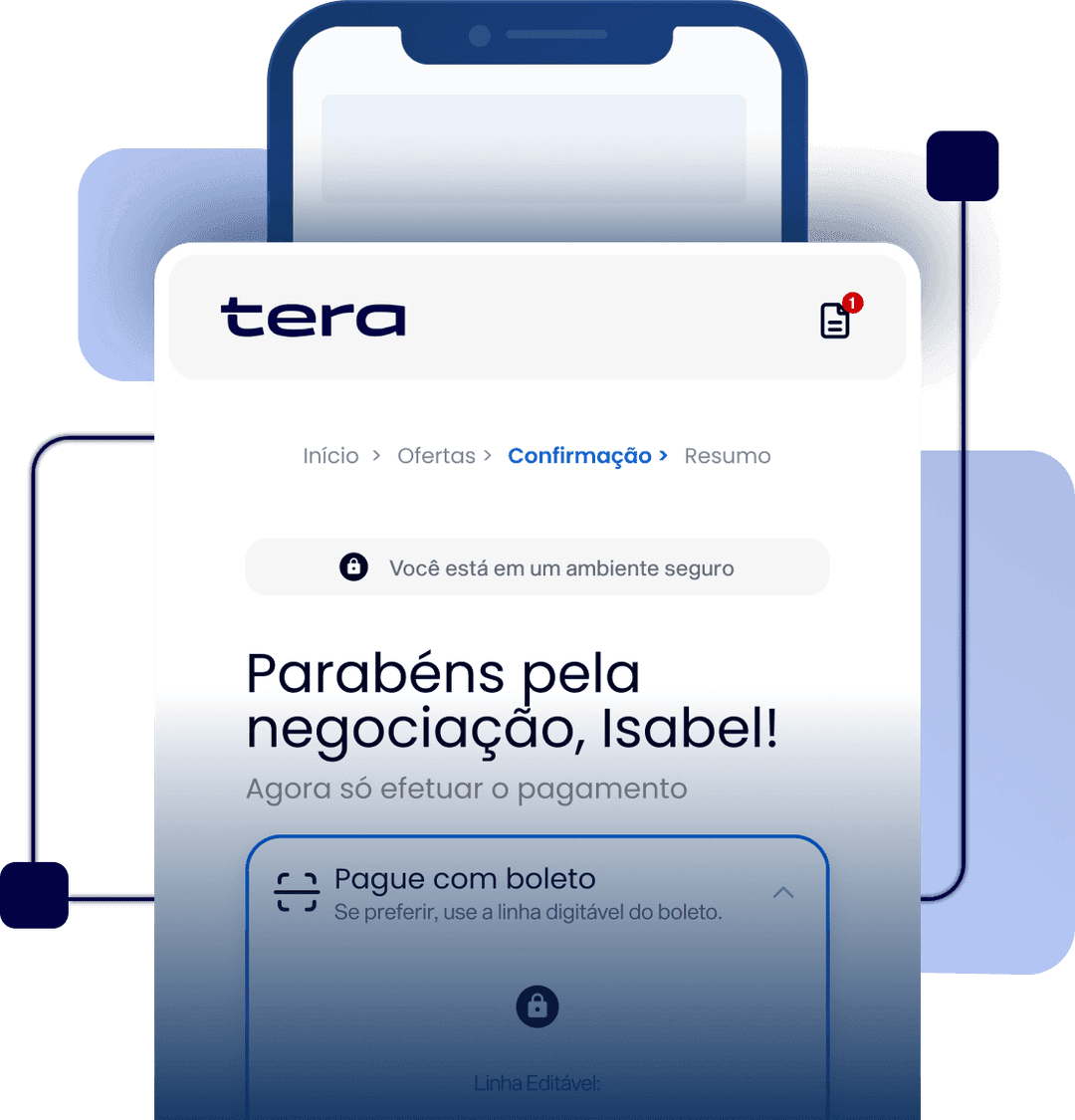 Preview da tela de pagamento